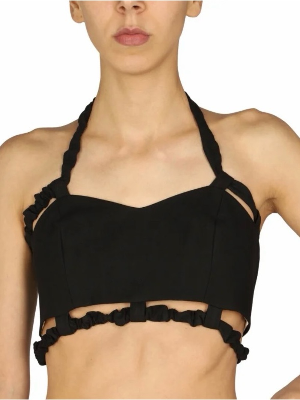 Ganni Black Halterneck Cropped Top